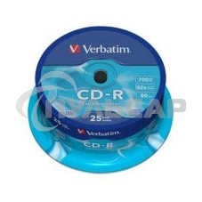 Диск CD-R Verbatim 700Mb 52x Cake Box (25шт) (43432)