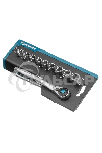 Набор торцевых головок Gross, трещотка 120 зубьев, 12 предметов, 1/4