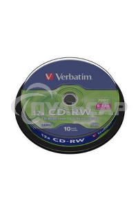 Диск CD-RW Verbatim 700Mb 10x Cake Box (10шт) (43480)
