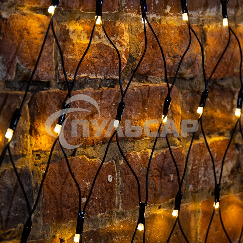 Гирлянда Neon-night Сеть 2х2х1.5 м, свечение с динамикой, прозрачный ПВХ, 136 LED, 230 В, цвет свечения теплый белый