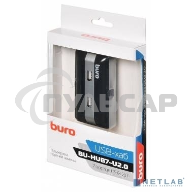 Разветвитель USB 2.0 Buro BU-HUB7-U2.0 7порт. черный
