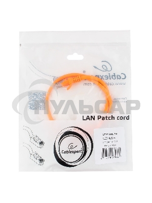 Патч-корд UTP Cablexpert PP12-0.5M/O кат. 5e, 0.5м, литой, многожильный (оранжевый)