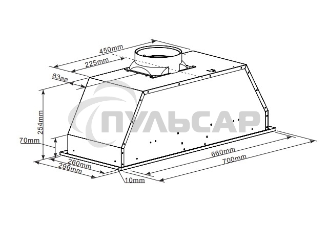 Вытяжка встраиваемая Maunfeld Crosby Light 70 нержавеющая сталь, 70 см, 800 куб. м/ч, 49 дБ