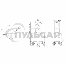 Тумблер 250V 15А (6c) ON-OFF-(ON) двухполюсныйRexant