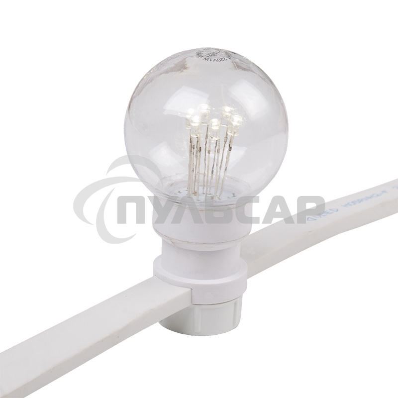 Гирлянда Neon-night LED Galaxy Bulb String 10м, белый каучук, 30 ламп*6 LED белый, влагостойкая IP65