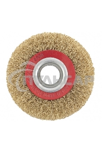 Щетка для точила Matrix 125 мм, посадка 20 мм, плоская, латунир. витая проволока