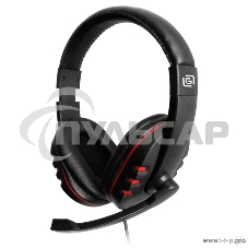 Гарнитура Oklick HS-L380G черный/красный 1.8м мониторы оголовье (JD-032)