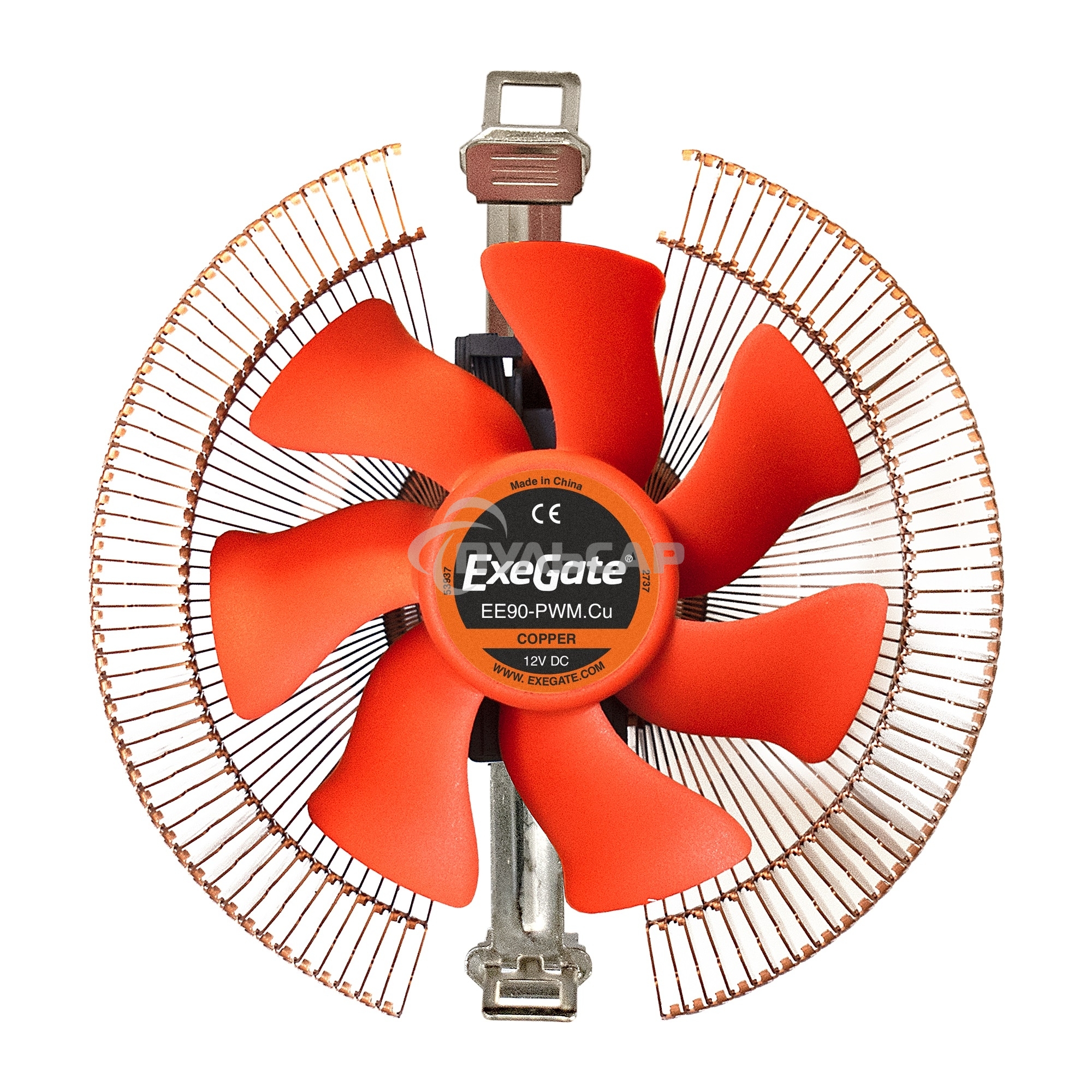 Кулер для процессора ExeGate EE90-PWM.Cu бронзовый, 90 мм, алюминий/медь, 2400 об/мин, 24 дБ, 4 pin, 80 Вт, 58 мм