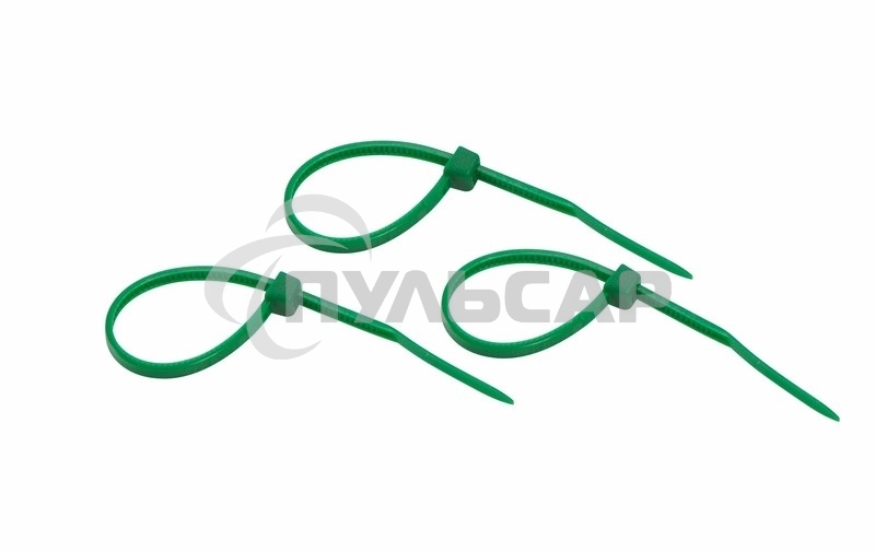Хомут-стяжкa нeйлонoвая Rexant 100x2,5 мм, зеленая, упаковка 25 шт.