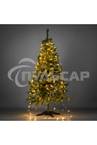 Елочная гирлянда с кольцом, 7 нитей по 1,5 метра, цвет диодов теплый белый, не соединяется