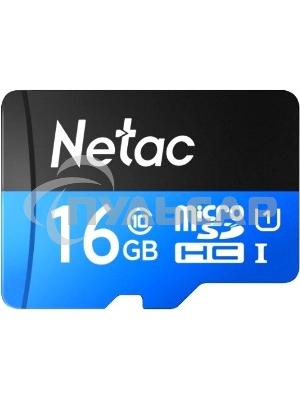 Флеш карта microSDHC 16Gb Netac P500 <NT02P500STN-016G-R> (с SD адаптером) 80Mb/s