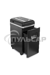 Уничтожитель документов ГЕЛЕОС УМ22-5 Уничтожитель документов ГЕЛЕОС УМ22-5, DIN P-5 (5 ур-нь секр.), фрагмент 2х8мм, 9-10 лист (70г/м2), CD/пл.карты/скрепки/скобы, 22 литра