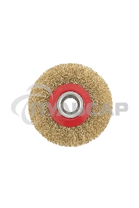 Щетка для точила Matrix 125 мм, посадка 20 мм, плоская, латунир. витая проволока