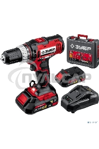 Дрель-шуруповерт ЗУБР ДШЛ-185-22, Аккумуляторная, 18В, 2 АКБ, Кейс