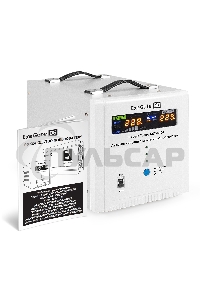 Стабилизатор напряжения ExeGate Expert Turbo AST-8000 (8000ВА, вход 80-260В, цветной дисплей, выход 220В±8%, КПД 98%, 5 уровней защиты, задержка, усиленный метал. корпус, 2*Schuko+клем.колодка, RTL)