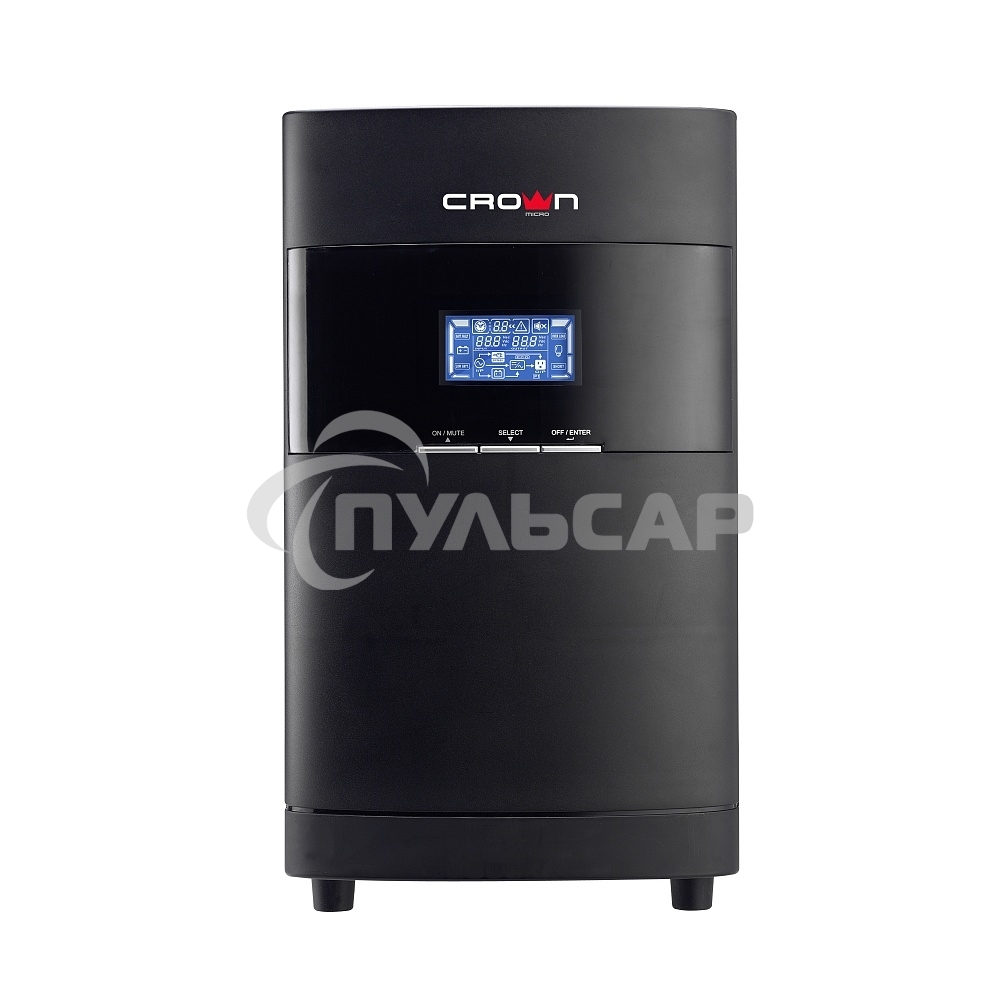 Источник бесперебойного питания CROWN On-Line CMUOA-350-3K EURO 3000VA/2700W, корпус металл, TOWER, АКБ 6*12V/9AH, PF-0.9, AVR 110-300V, порт RJ-11/45+USB/RS-232, EPO, розетки 4*EURO, входной кабель 2 м, вентилятор охлаждения, автомат, слот для SNMP, порт