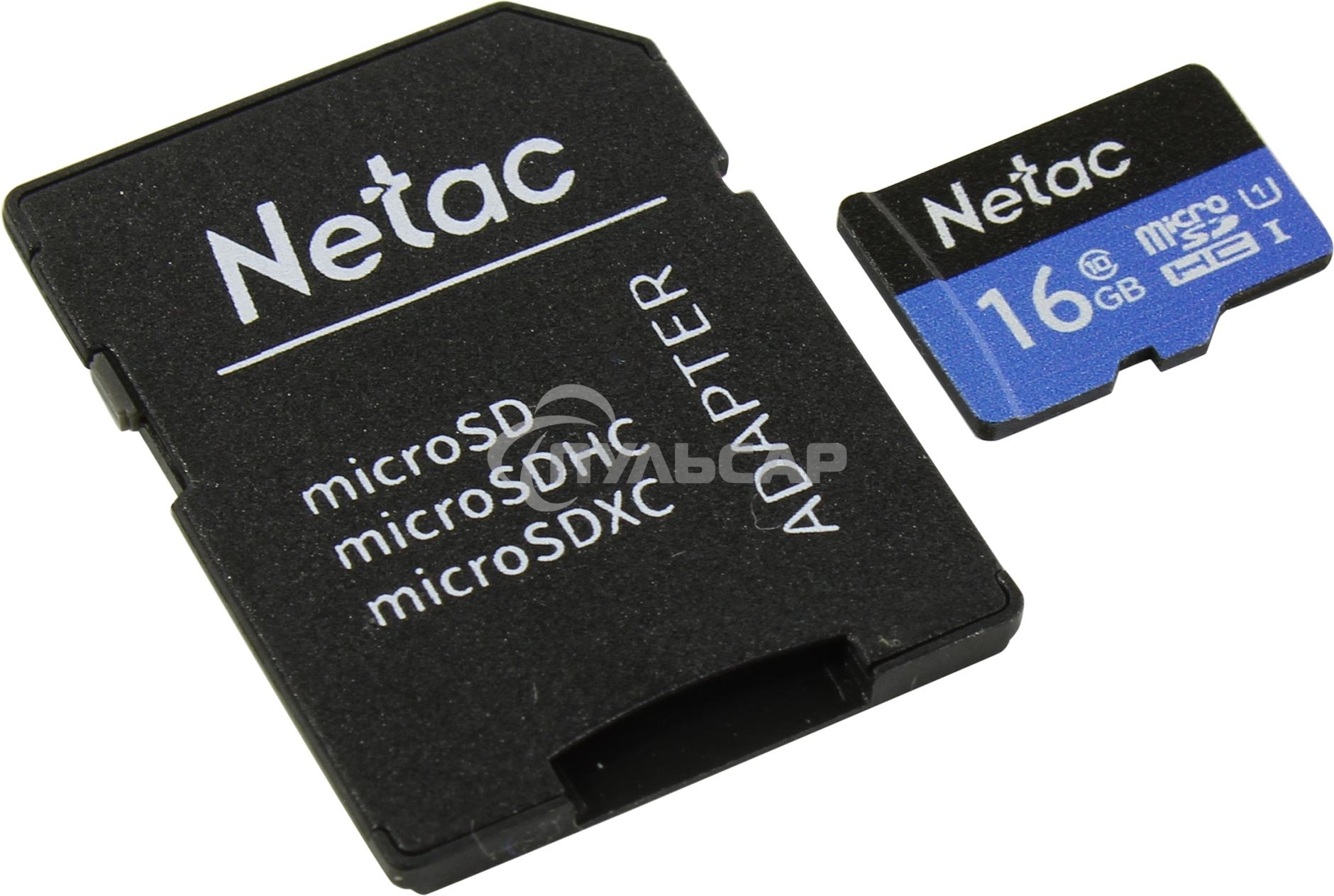 Флеш карта microSDHC 16Gb Netac P500 <NT02P500STN-016G-R> (с SD адаптером) 80Mb/s