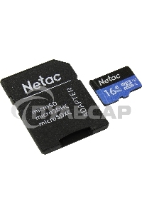Флеш карта microSDHC 16Gb Netac P500 <NT02P500STN-016G-R> (с SD адаптером) 80Mb/s