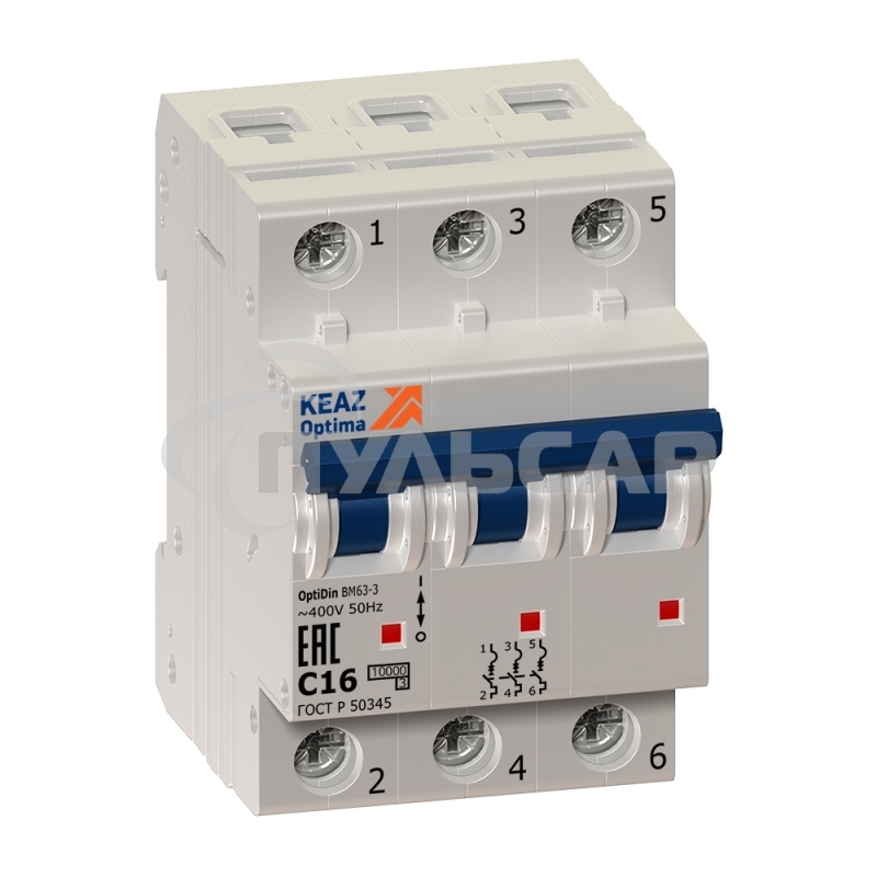 Выключатель автоматический OptiDin BM63-3C50-УХЛ3 (Новый) 260800 КЭАЗ
