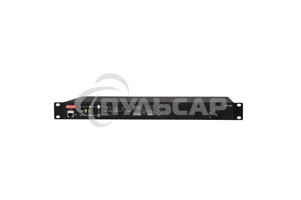 Автоматический ввод резерва ELEMY RACK ATS, 1U, 220В, 32А, OLED, Ethernet, in (2) IEC309, out (2) C19 (9) C13