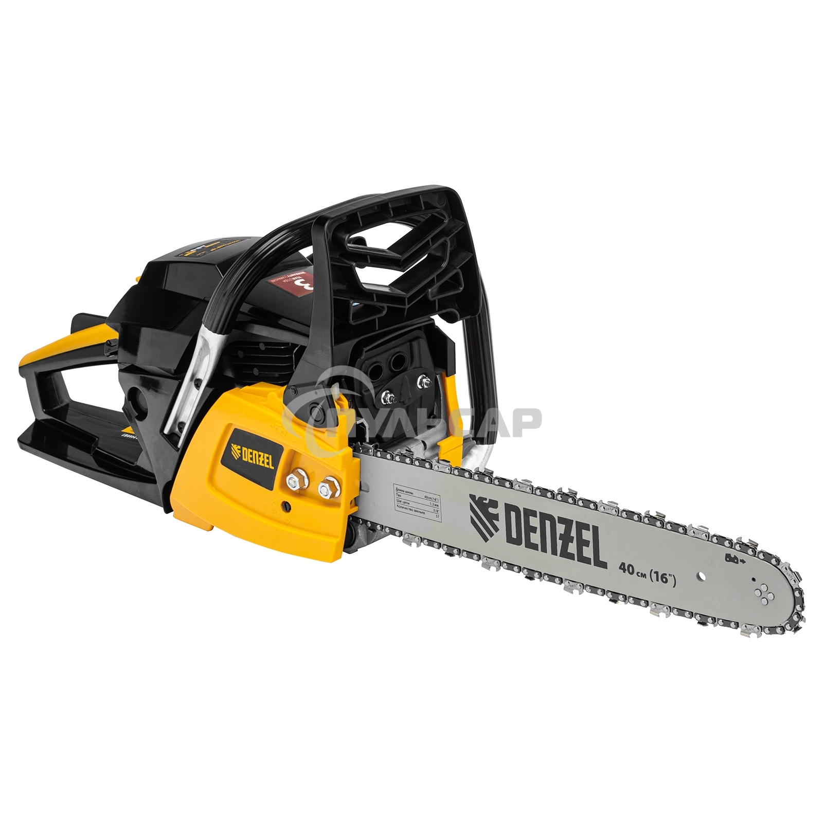 Пила цепная бензиновая DGS-4516, шина 40 см, 45см3, 3,0 л.с., шаг 3/8, паз 1,3 мм, 57 зв Denzel