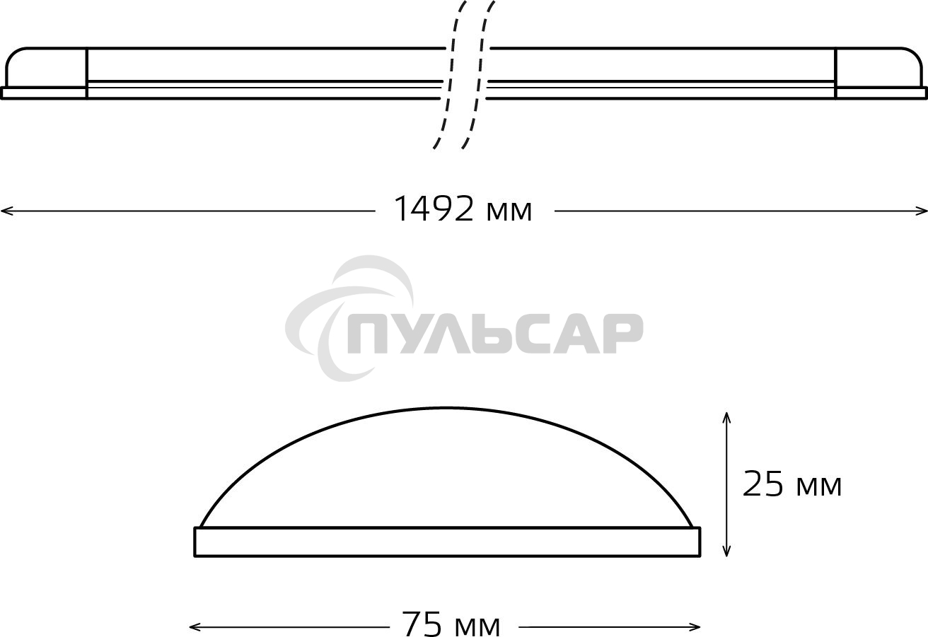 Светильник линейный Gauss WLF-1 50W 4550lm 6500K 185-265V IP20 1492*75*25мм алюминий LED 1/20