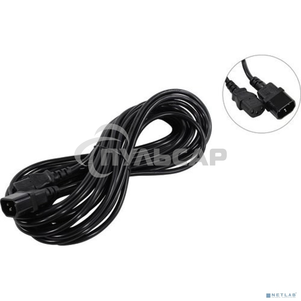 Кабель монитор-компьютер (UPS->уст-во) ExeGate Power EC-10P (С13->С14) VDE-250V-3*0,75-CU, 10A, 10м