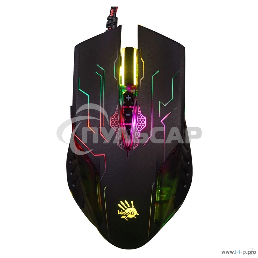 Мышь проводная A4Tech Bloody Q51 черный, 3200 dpi, USB, кнопки - 8