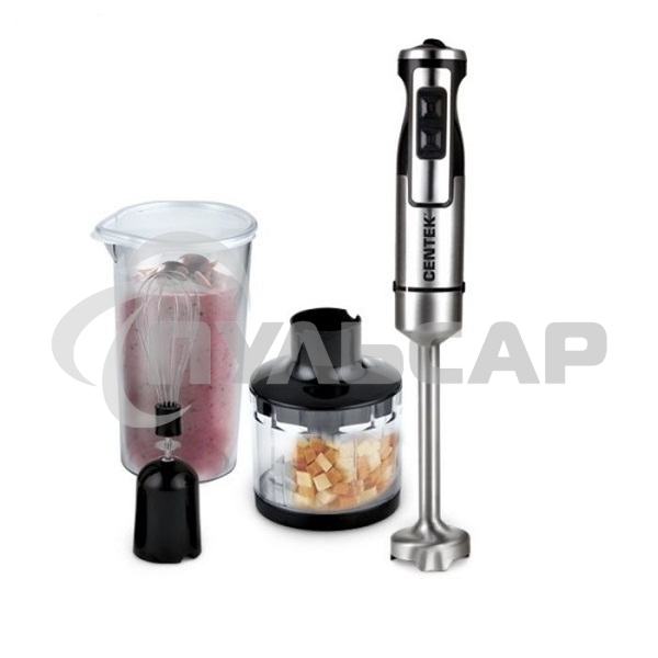 Блендер Centek CT-1338 (черный/сталь) 1300Вт DC мотор, РЕГУЛЯТОР МОЩНОСТИ сLED, стакан, чоппер, венчик