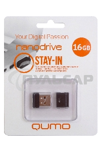 Флешка USB QUMO 16 Gb, NANO QM16GUD-NANO-B черный