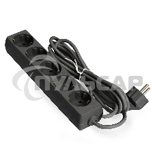 Удлинитель ExeGate ECE-5-5B (EX285825RUS), черный, 5 м, евровилка с заземлением, 5 евророзеток с заземлением, 2200 Вт