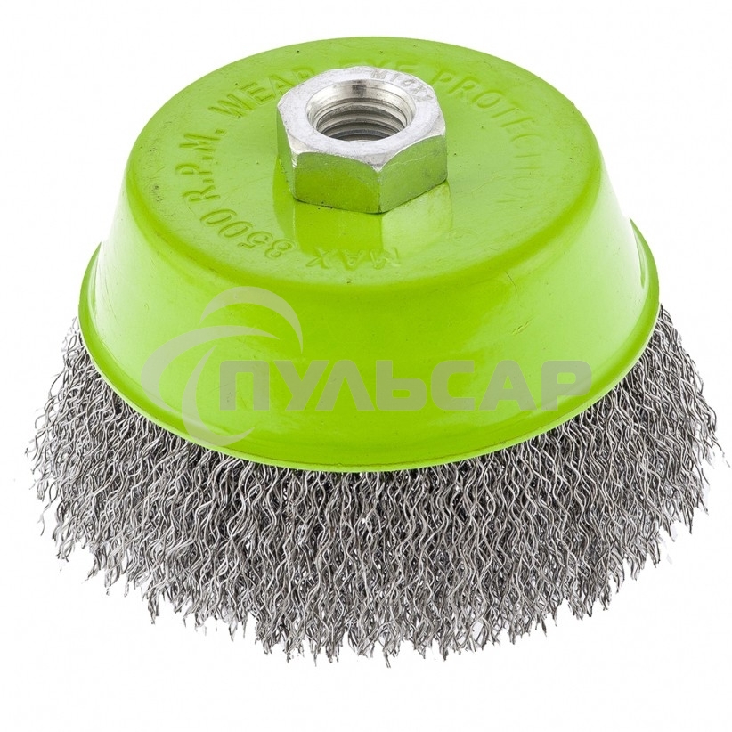 Щетка СИБРТЕХ для УШМ, 100 мм М14, чашка, витая проволока 0,3 мм 746057