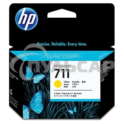 Картридж струйный HP №711 CZ136A желтый x3уп. для HP DJ T120/T520 (29мл)