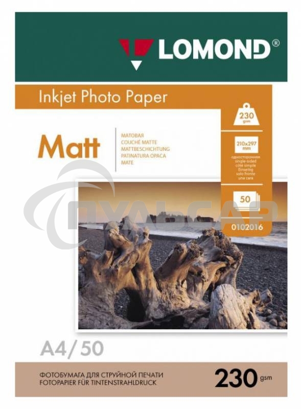 Фотобумага Lomond 0102016 A4/230г/м2/50л./белый матовое для струйной печати