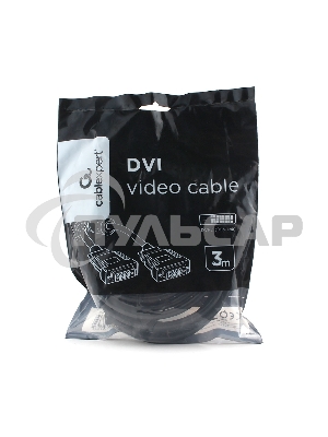 Кабель DVI-D dual link Cablexpert CC-DVI2L-BK-10, 25M/25M, 3.0м, CCS, черный, экран, феррит.кольца, пакет