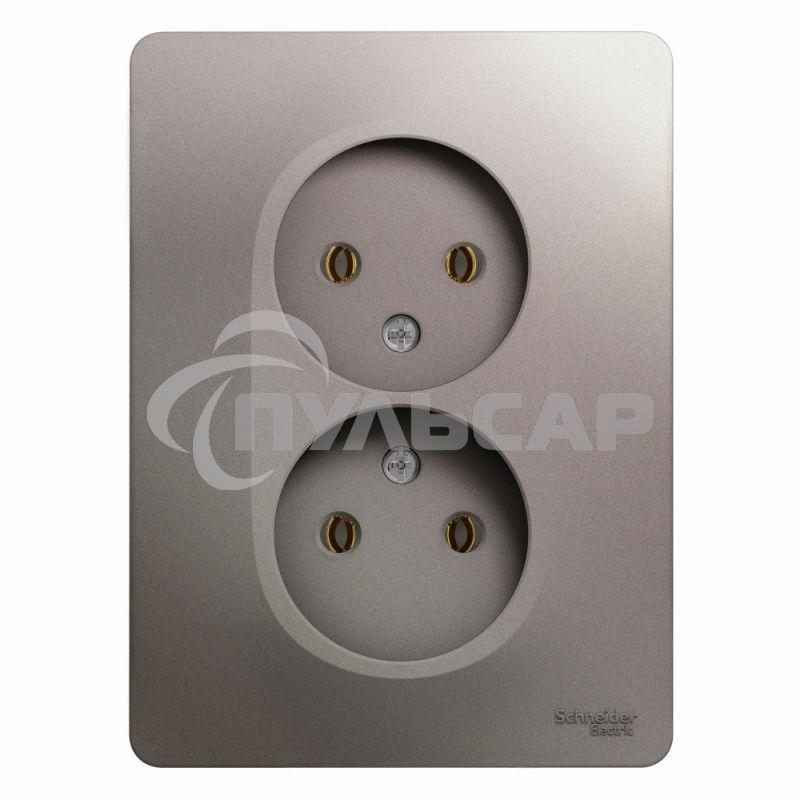 Розетка 2-м СП Glossa 16А IP20 без заземл. в сборе платина SchE GSL001220