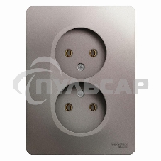 Розетка 2-м СП Glossa 16А IP20 без заземл. в сборе платина SchE GSL001220