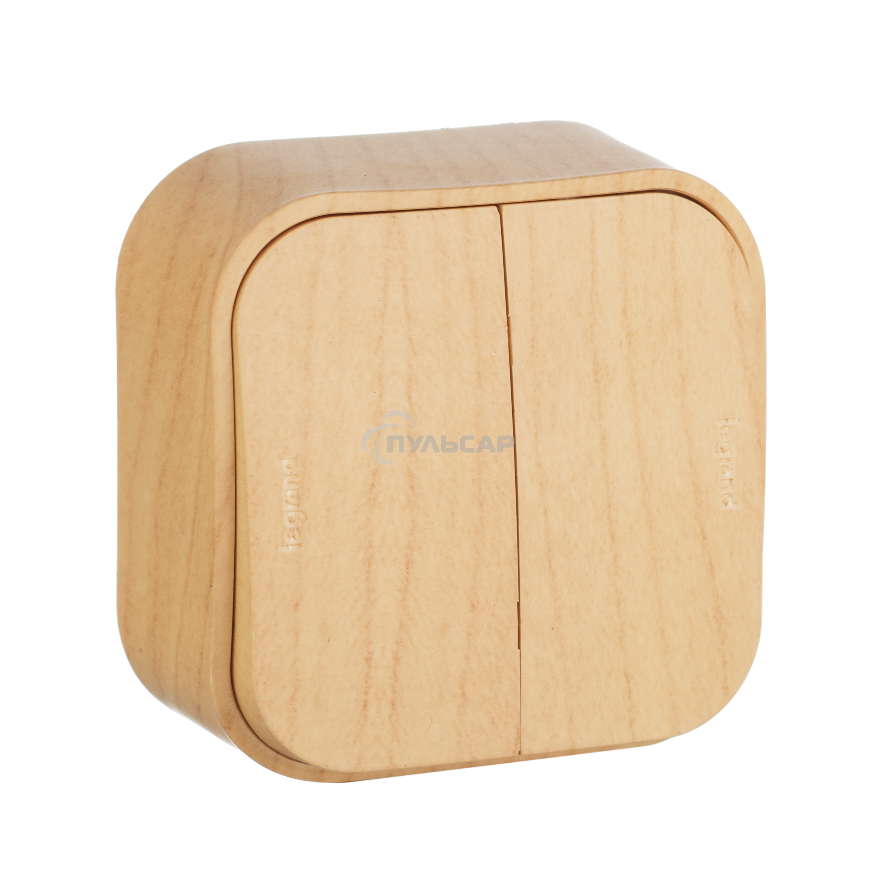 Выключатель 10A 2клав., дерево Quteo Выключатель 10A 2клав., дерево