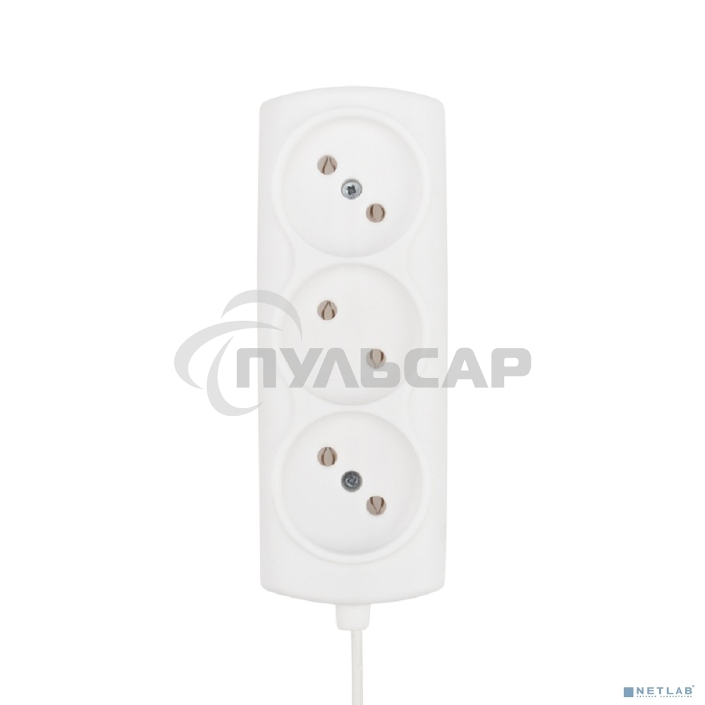 Удлинитель PROconnect STANDARD 3 гнезда, 1.5 м, 2х0.75 мм², б/з, белый