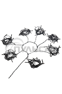 Елочная гирлянда с кольцом, 7 нитей по 1,5 метра, цвет диодов теплый белый, не соединяется