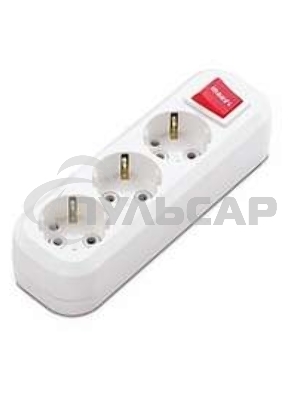 Колодка удлинителя MAKEL MGP211 3 гнезда с заземлением c выключателем