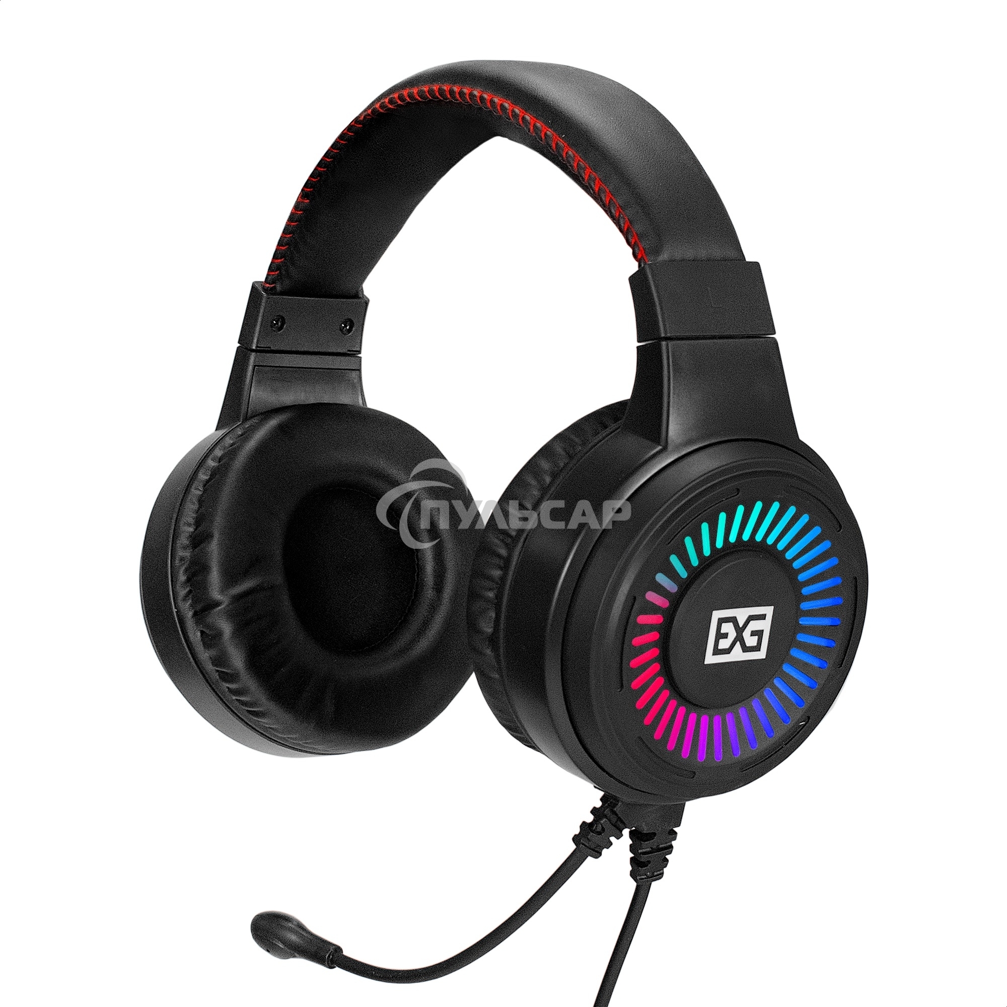 Полноразмерные игровые наушники с микрофоном (гарнитура) ExeGate Gaming HS-520G (USB, 2x3.5мм, динамик 40мм, 20-20000Гц, длина кабеля 2.5м, регулировка громкости, RGb подсветка)