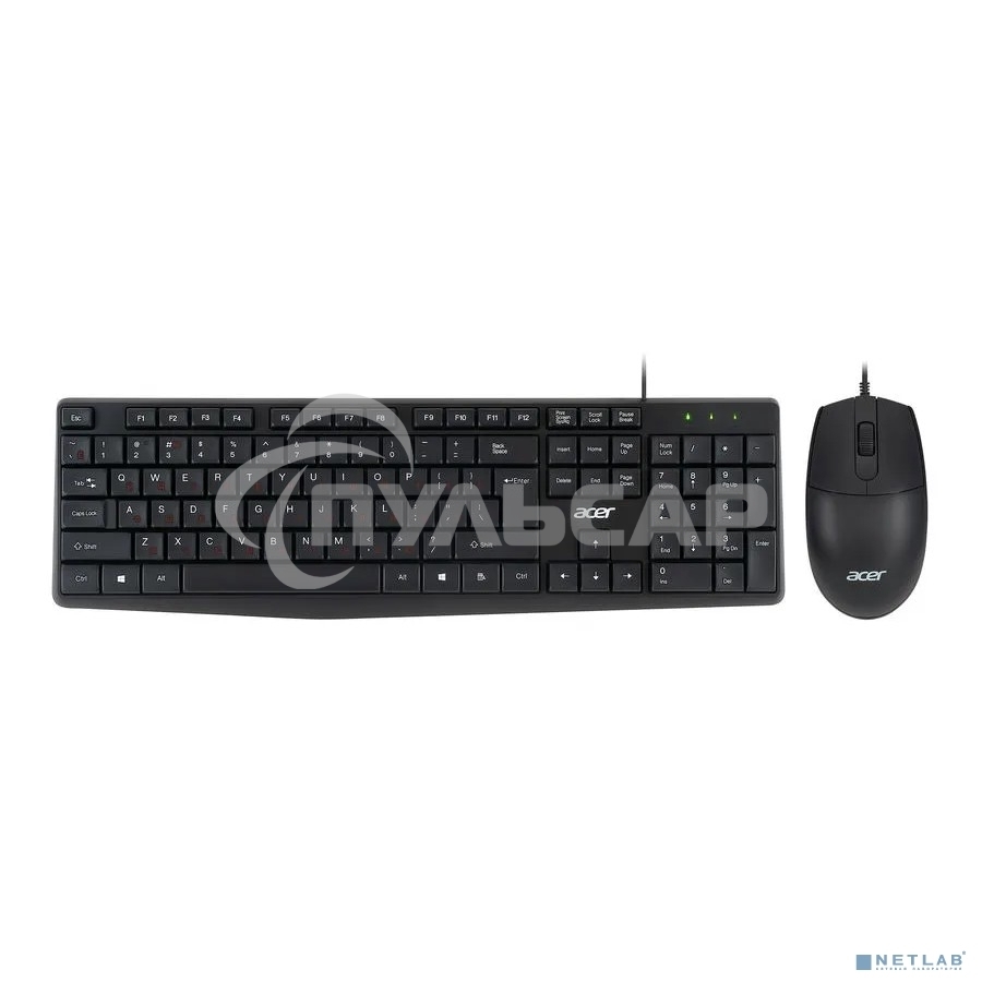 Комплект клавиатура + мышь Acer OMW141 клав:черный мышь:черный USB
