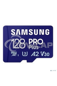 Флеш карта microSDXC 128GB Samsung PRO Plus Class 10, A2, V30, UHS-I (U3), W 130 МБ/с, R 180 МБ/с, <MB-MD128SA/KR> адаптер на SD