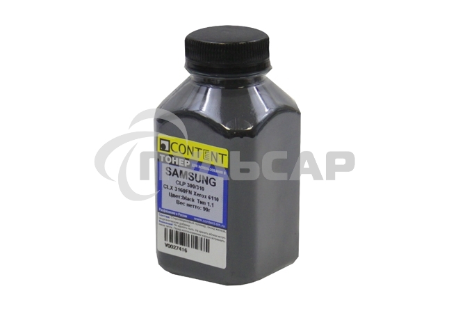 Тонер Samsung CLP 300 (Content) Тип 1.1, BK, 90 г, банка