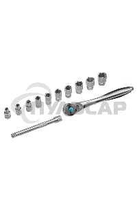 Набор торцевых головок Gross, трещотка 120 зубьев, 12 предметов, 1/4