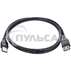 Кабель удлинительный TELECOM USB2.0 <Am-->Af> 1,5 м черный <TUS6990-1.5M>