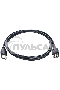 Кабель удлинительный TELECOM USB2.0 <Am-->Af> 1,5 м черный <TUS6990-1.5M>