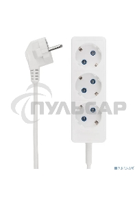 Удлинитель Rexant STANDARD 3 гнезда, 1,5м, 2х1,0мм², б/з, белый