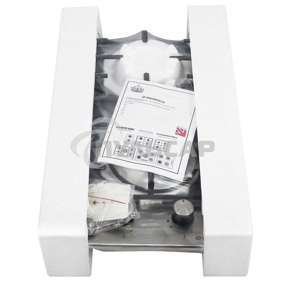 Газовая варочная панель Maunfeld EGHS.32.3ES/G, нержавеющая сталь